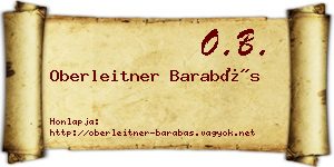Oberleitner Barabás névjegykártya